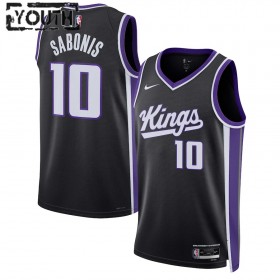 Dječji NBA Dres Sacramento Kings Domantas Sabonis Nike 2023-24 Icon Edition Crno Swingman